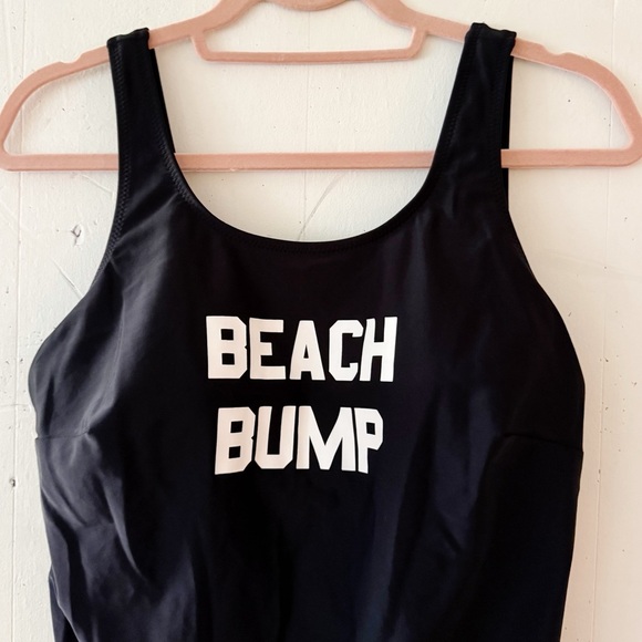 Motherhood Maternity Black Criss-Cross Back Beach Bump One Piece Swimsuit Size L - Picture 2 of 9